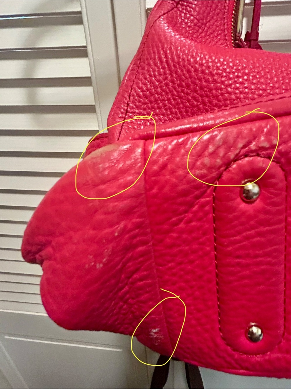 Cole Haan Red Pebbled Leather Hobo Shoulder Bag - Picture 7 of 7